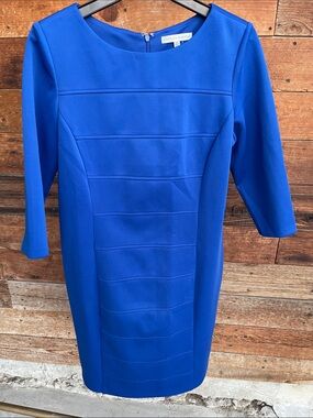 Sandra Darren Royal Blue Sheath Dress Size 14 Career Cocktail Midi